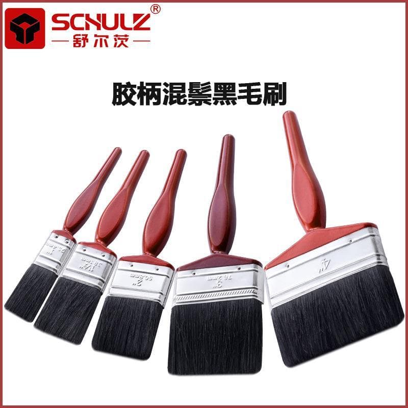 Pincel de pintura talento com cabo de plástico vermelho Pincel Premium 888 Pincel de pintura plana de cerdas pretas