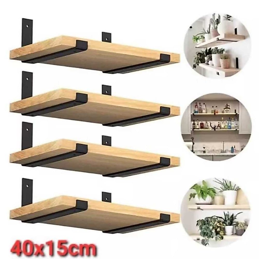 Prateleira Industrial Com Mão francesa de ferro invertida Nicho Decoração rustica
