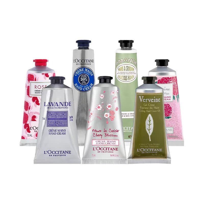 Creme para Mãos L'Occitane 30ml Manteiga de Karité, Flor de Cerejeira, Rosa, Amêndoa, Lavanda, Louro, Flor de Laranjeira