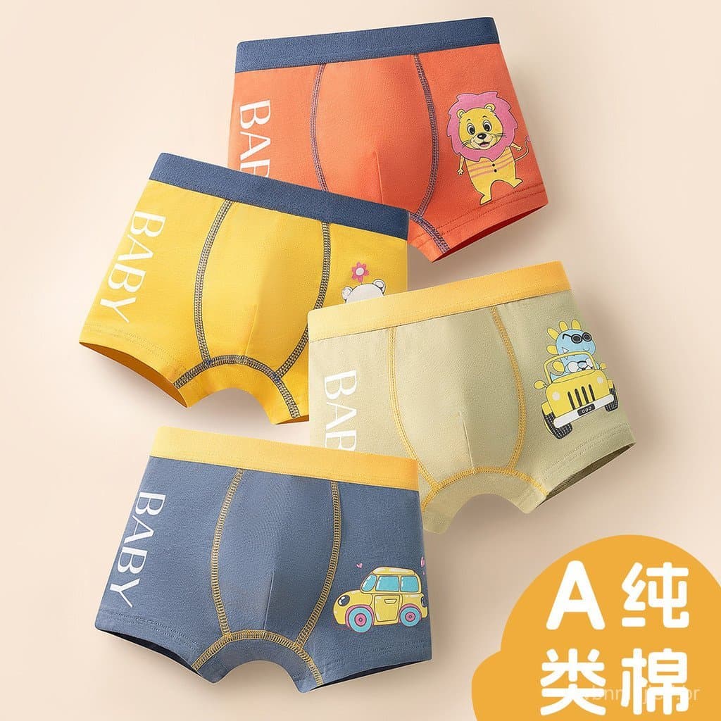 Roupa íntima infantil, cuecas boxer para meninos, 100% algodão, para meninos mais velhos, crianças pequenas, crianças, a