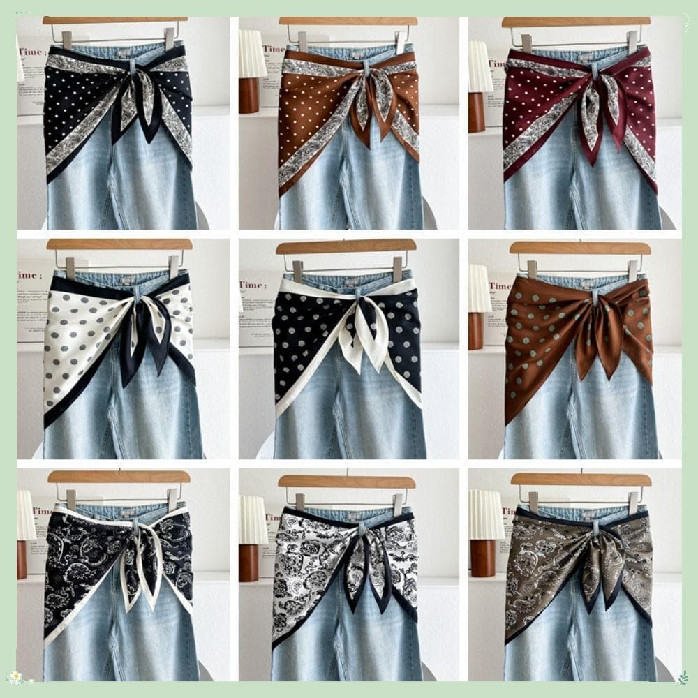 Cinto De Lenço Triangular De Cintura , De Seda Estilo Étnico Literário , Extensor De Camisa De Cetim