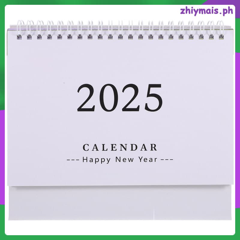 Calendário De Mesa De Escritório Mini 2025 Em Pé Para Uso Diário Bonito Desktop 19.00X16.50X8.00CM Branco zhiymais