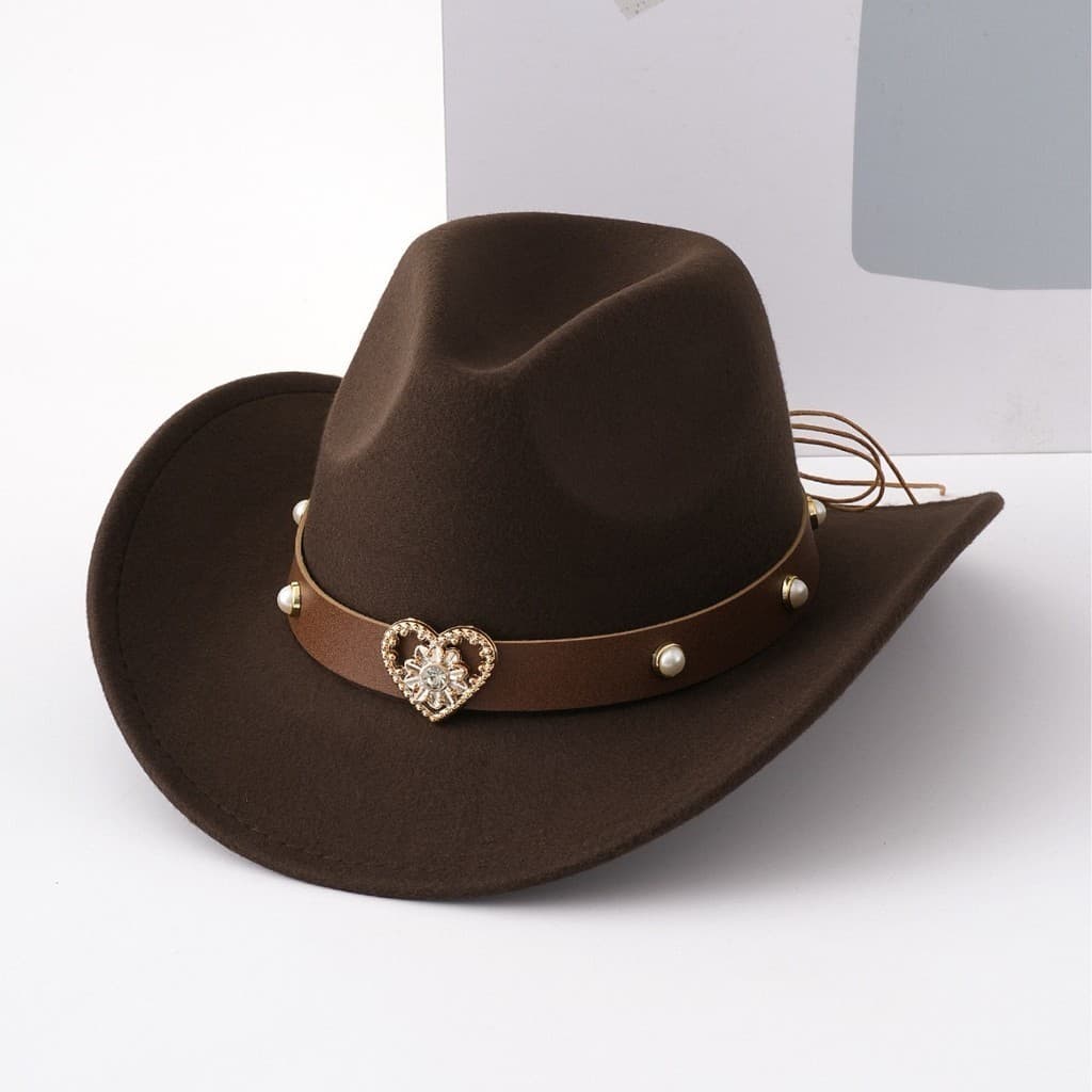 Chapéu de cowboy estilo country ocidental, chapéu de cavaleiro, estilo country, chapéu de festa retrô, chapéu de lã, est