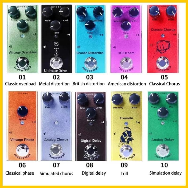 Melhor Processador De Efeitos De Guitarra Compacto Tipo Único 9V Pedal De Efeito Elétrica Acessórios De Instrumento Musi