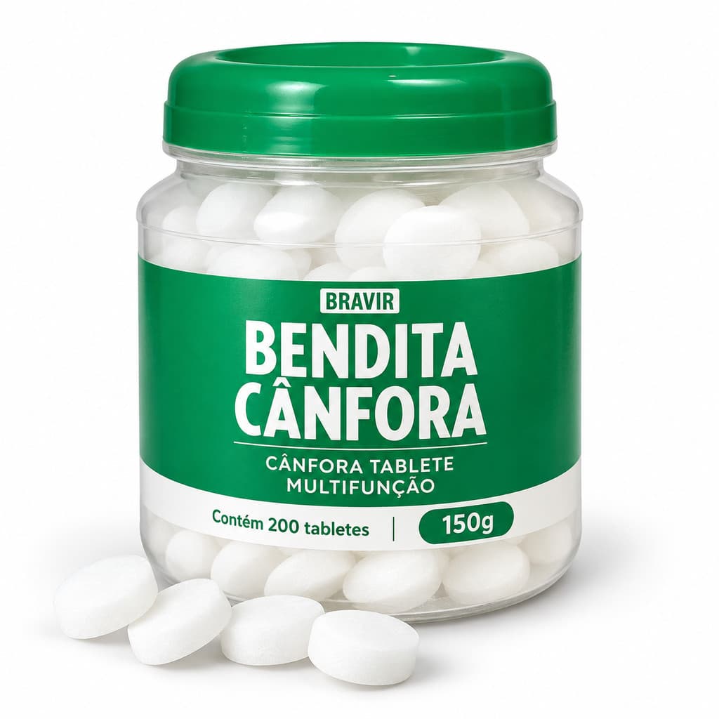 Pastilha de Cânfora para Armários e Gavetas - Controla Mofo e Umidade (Pack com 200)