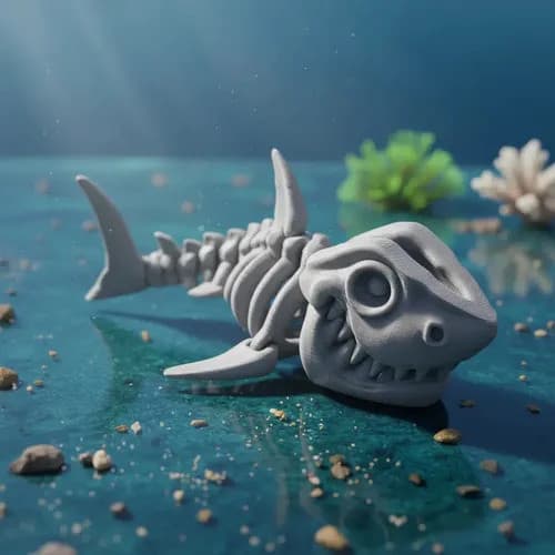 Brinquedo Tubarão Esqueleto Articulado Baby Shark Fidget Toy