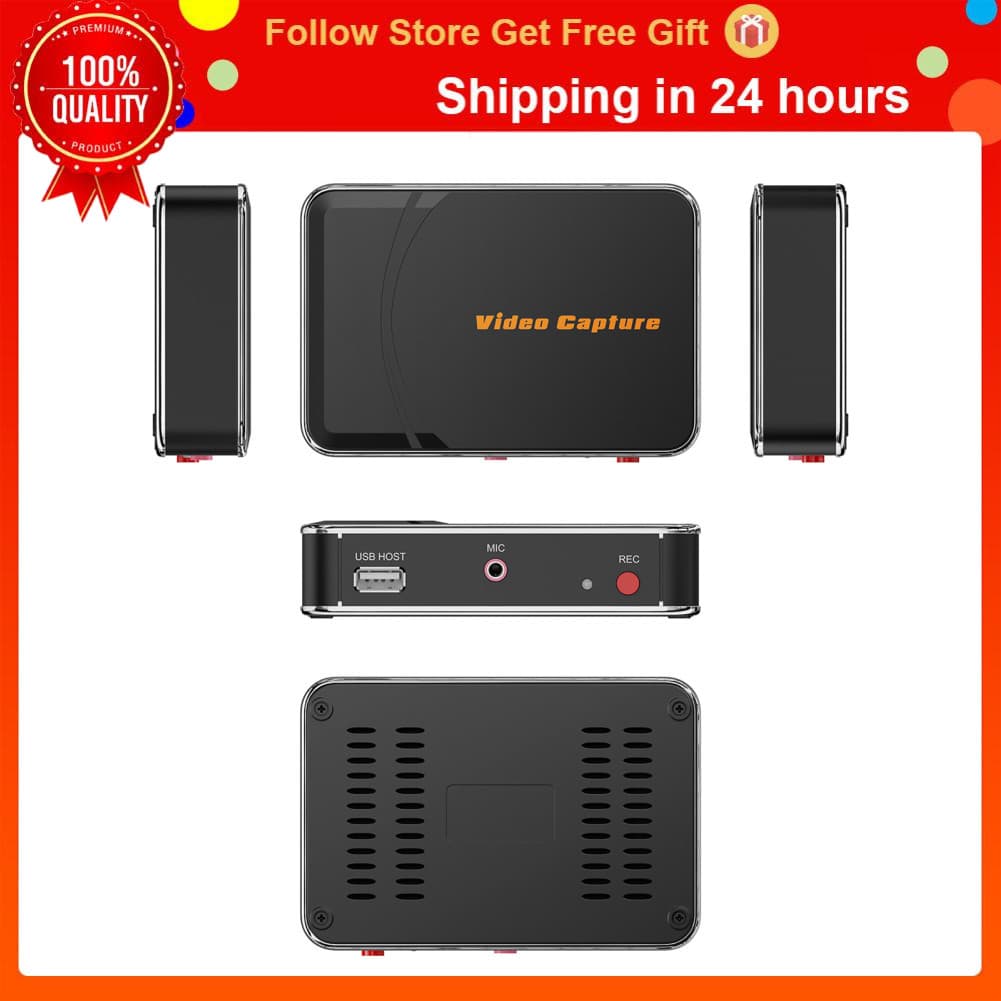 Swsww Caixa de captura de vídeo HD 1080P 60fps Plug and Play Dispositivo de gravação com um clique Placa USB 2.0 com