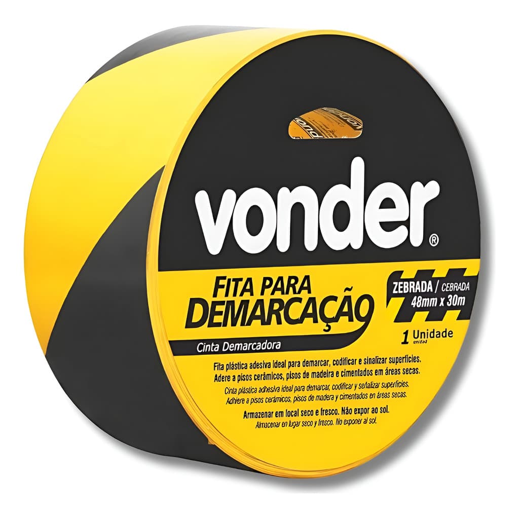 Fita Zebrada Para Demarcação 48mmx30m - Vonder