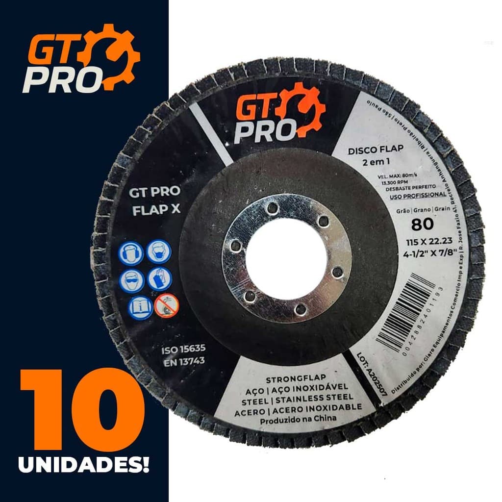 Disco FLAP - Abrasivo de Zirconia p/ corte profissional - 80/115mm x 4.1/2""