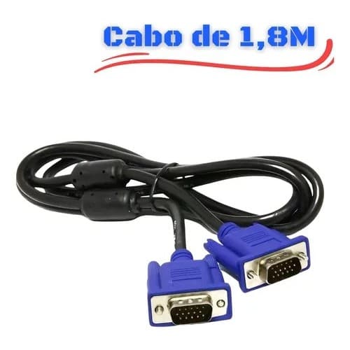CABO VGA X VGA PARA MONITOR LCD PC TV LED E PROJETRO DE 1.8 METROS (BM-8650)