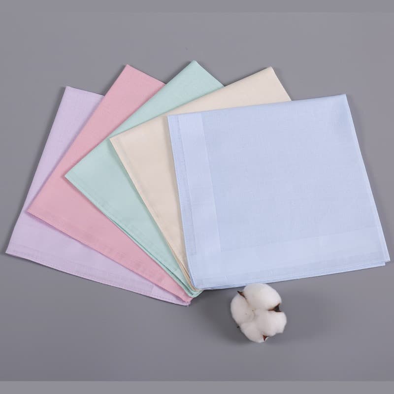 3 Pçs 40x40cm Cor Sólida Simples Lenços Femininos Bolso De Algodão Macio Suor Toalhas Quadradas Chá Festa Favores