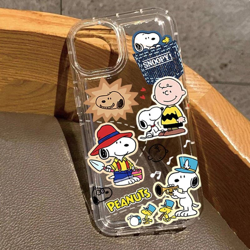 Capinha Capa Para Samsung A55 A35 A03 A04 A05S A10 S23 S24 Plus S25 Ultra Snoopy Transparente Anti-impacto