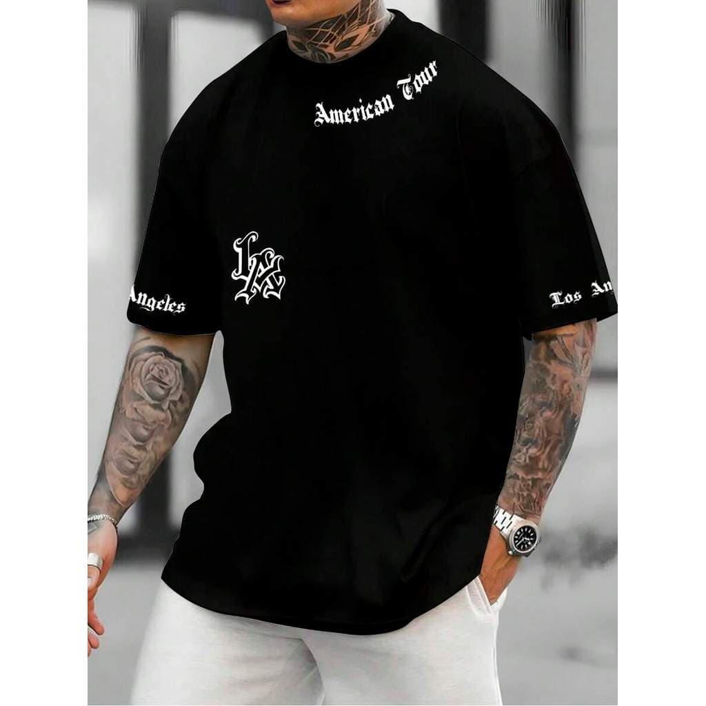 Camiseta LA America Tour Manfinity Wise Estampa Los Angeles Algodão Lançamento