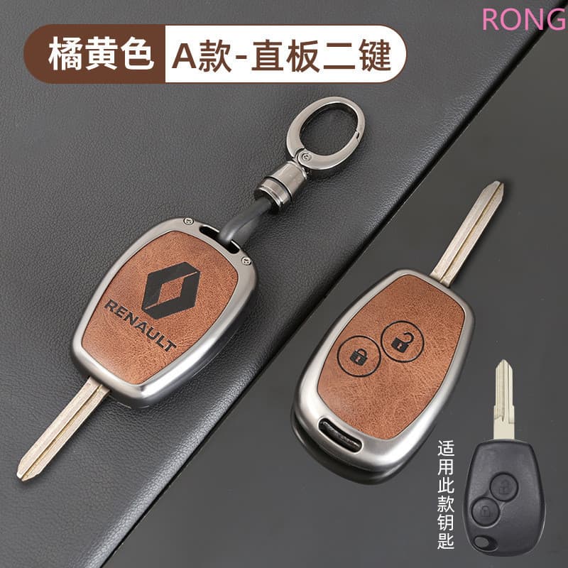 Capa Protetora para Chave Remota de Carro de Metal com 2 Botões Renault Clio Trafic Twingo Kangoo Master Modus Dacia Dus