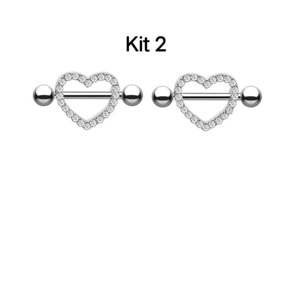 Piercing Mamilo com Zircônia Coração – Modelos Redondo e Coração Disponíveis