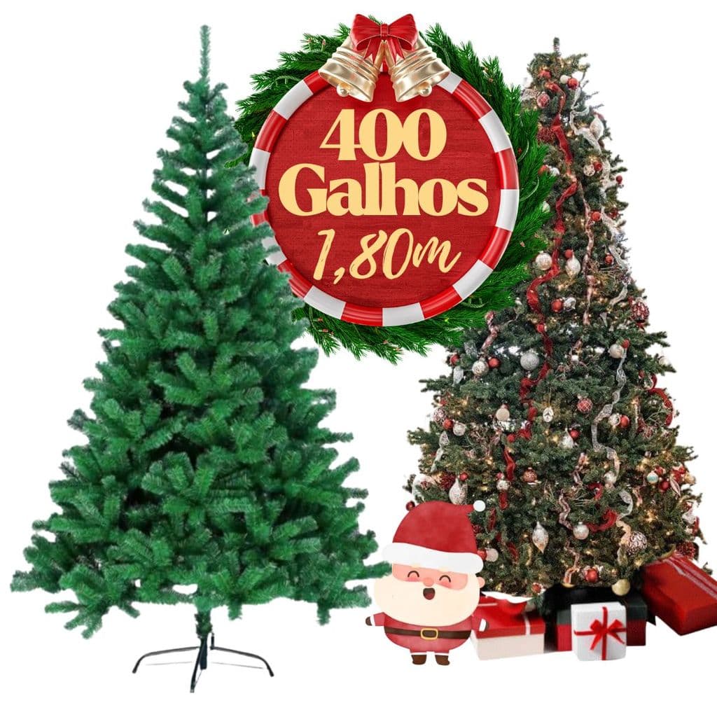 Árvore De Natal Grande Alta Volumosa De 1,80 m e 400 Galhos Pé de Ferro Pinheiro Canadense