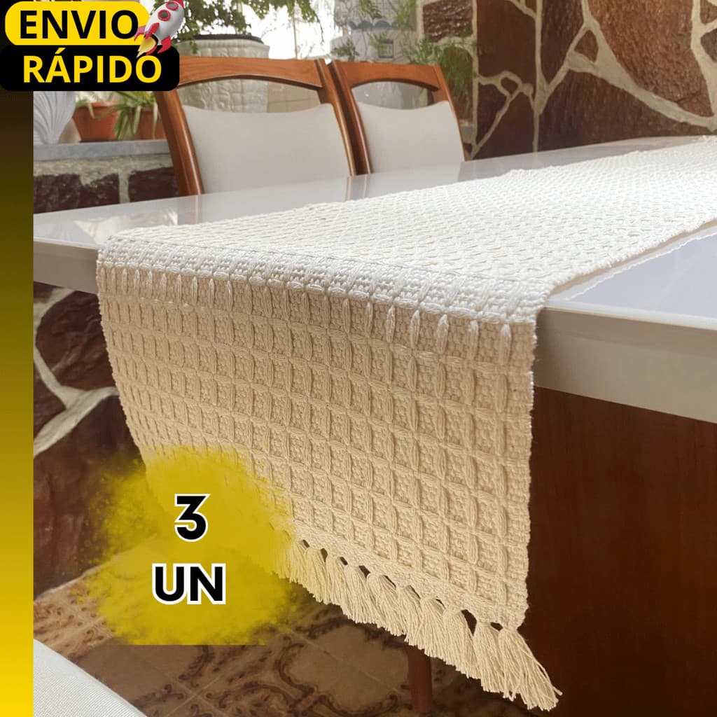 JOGO CAMINHOS DE MESA CRU LUXO FEITOS A MÃO - 100% ARTESANAIS -- USADO PARA DECORAR MESA E APARADOR.