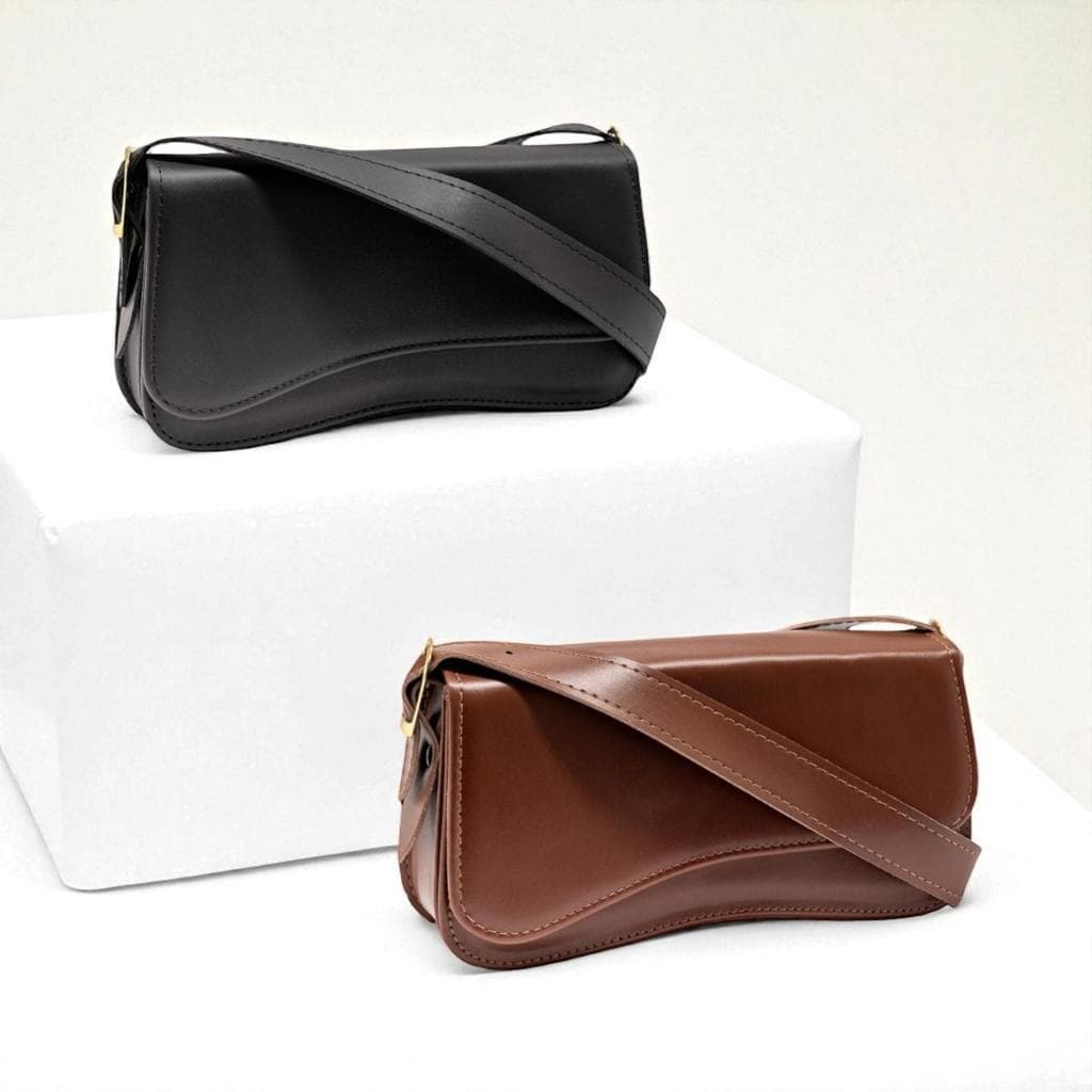 Kit 2 Bolsas de Ombro Baguete Costura ReforçadaTendência Minimalista Frete Rápido