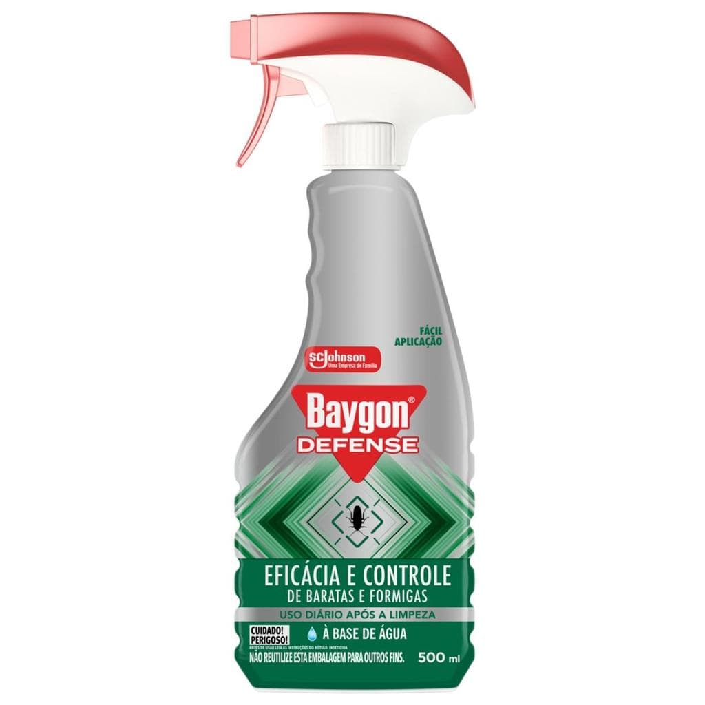 Inseticida Baygon Defense Mata Baratas e Formigas à Base de Água 500ml Borrifador