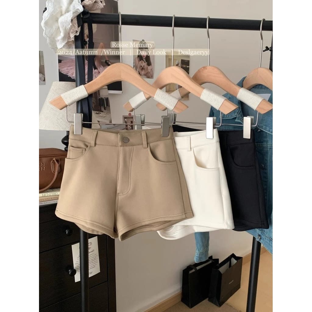 Shorts de cintura alta feminino verão puro desejo estilo quente menina calças casuais temperamento All-Match A linha sim