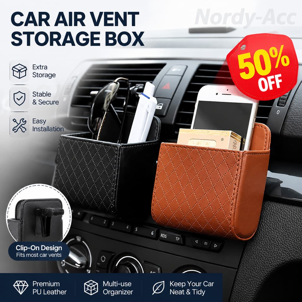1PC Couro Carro Ventilação De Ar Pendurado Saco De Armazenamento Segurar Chave Do Telefone Óculos De Sol Painel Arrumado