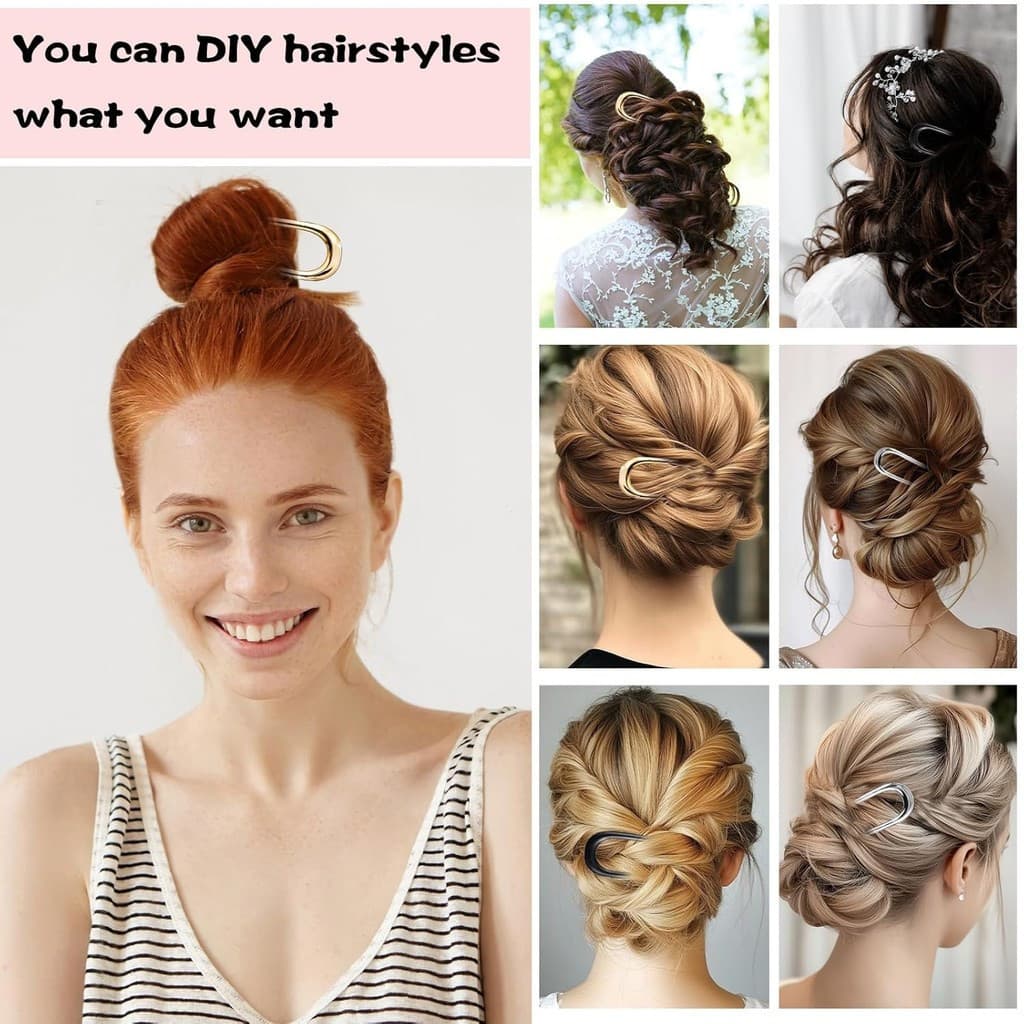 Alfinetes De Cabelo Franceses De Metal Em Forma De U Garfo Para Cabelos Longos E Grossos Femininos Grampo Torcido Francê
