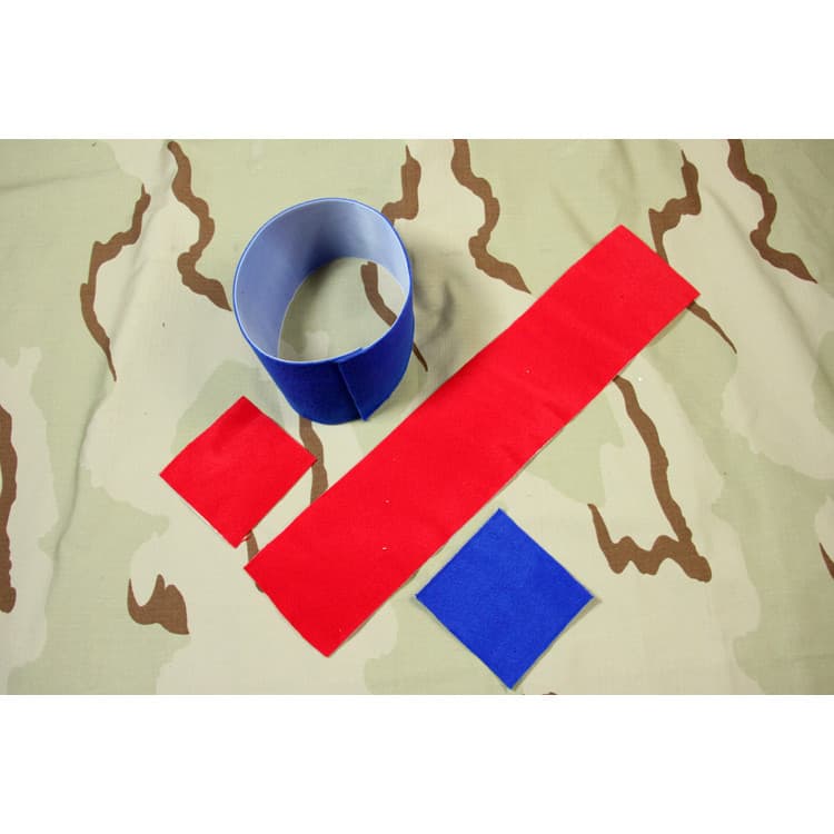 NÃO. 7 Material cor Velcro ventilador militar Multi-Purpose inimigo Me identificação bloco de cores vermelho azul confro