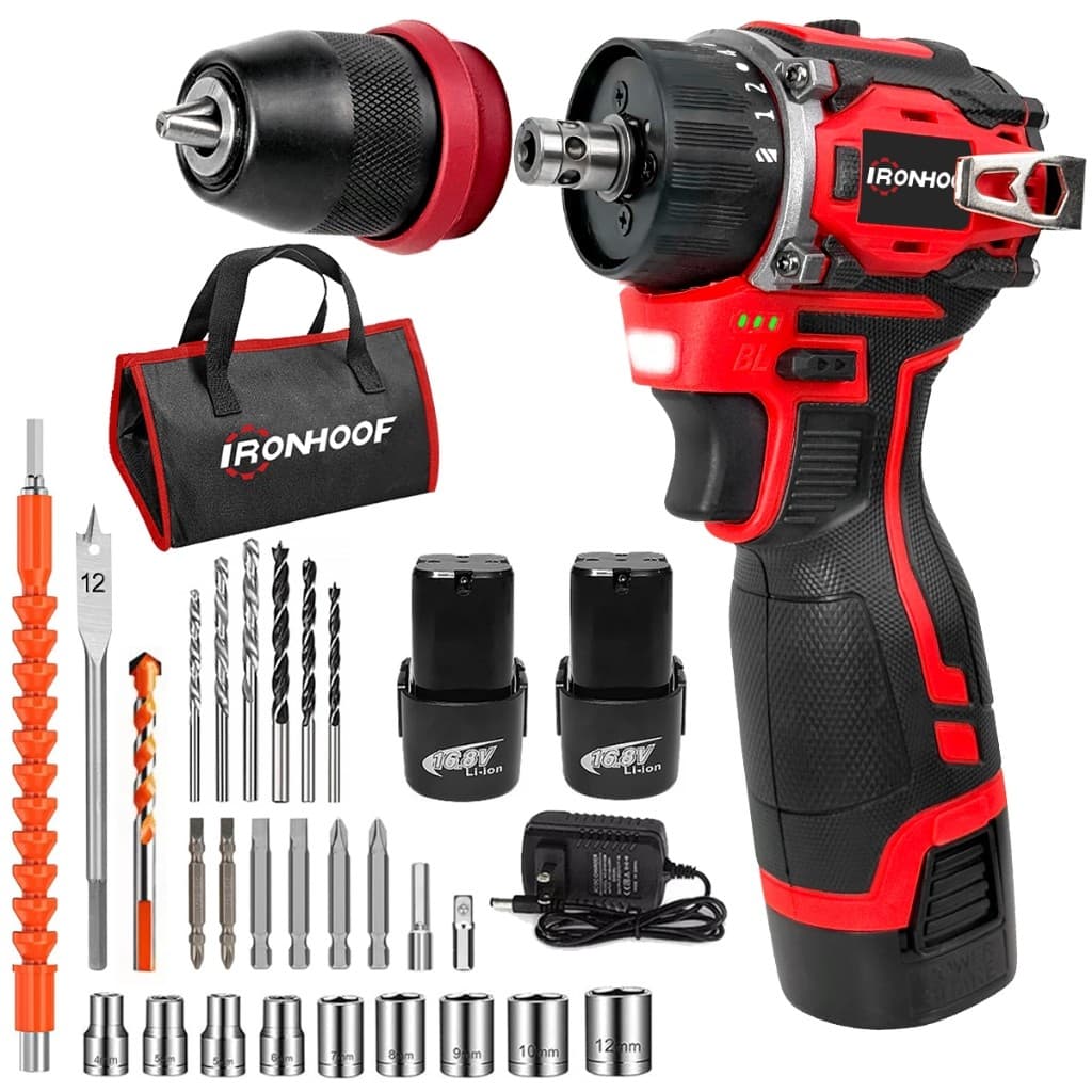 Furadeira Parafusadeira A Bateria 16.8v  Profissional  Sem Fio Brushless