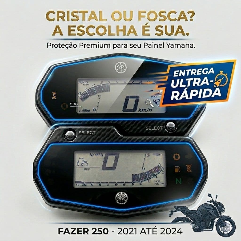 Película Protetora Painel Yamaha Fazer 250 Fz25 2020 até 2024 de TPU HIDROGEL