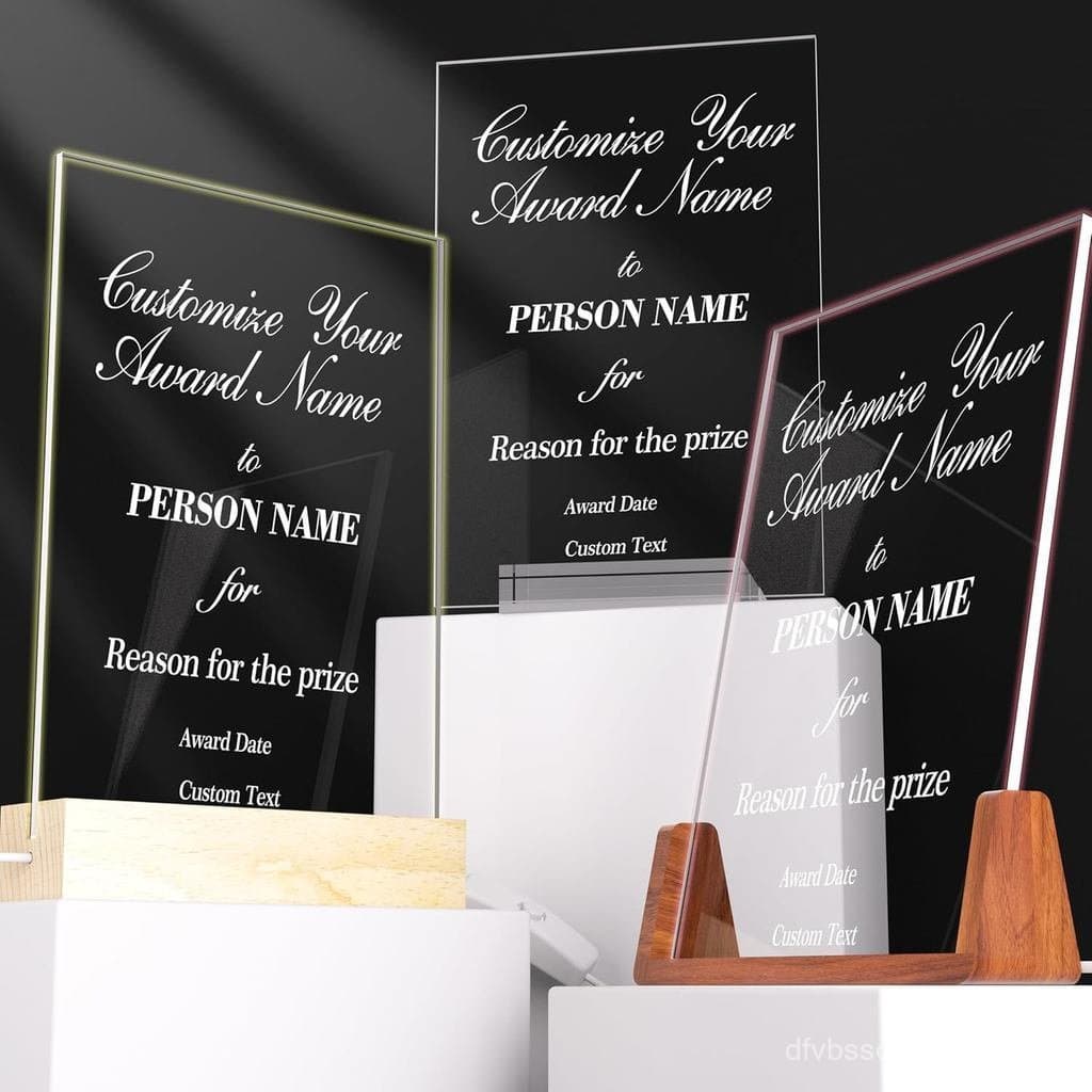 Troféus personalizados Maicican, troféus de acrílico com tecnologia de impressão UV, troféus com texto personalizável, P