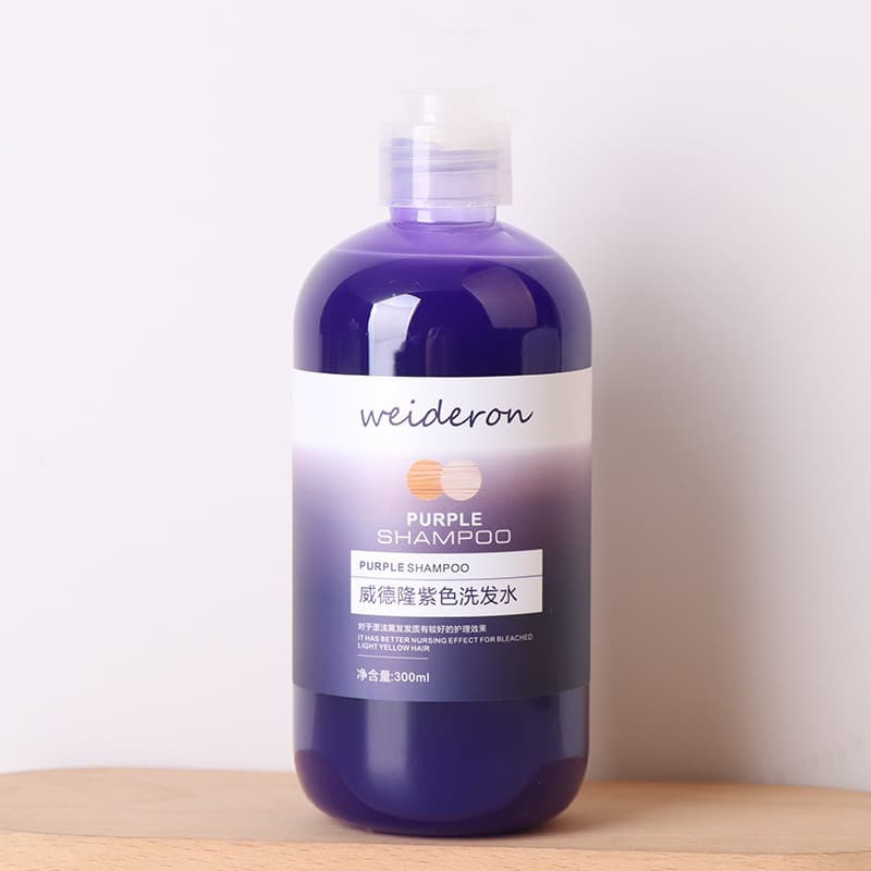 Shampoo salão de cabeleireiro após enxágue cor roxa remover cor amarela proteger shampoo com bloqueio de cor