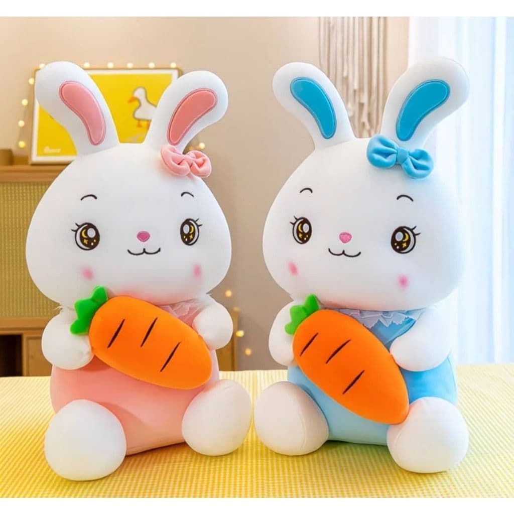 Coelho de Pelúcia com Cenoura 34cm 55cm Boneco Plush Fofo Macio Kawaii Presente Infantil Menina Menino