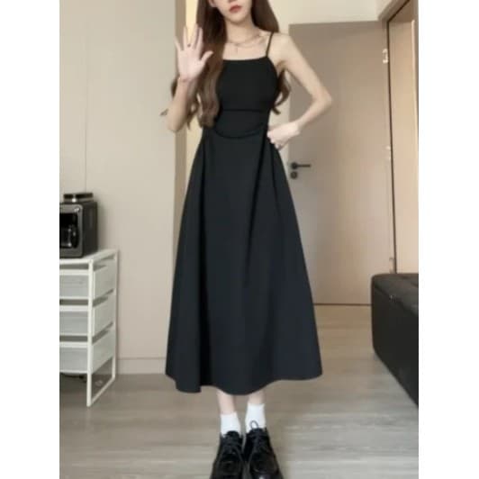 Hepburn estilo quente menina estilingue vestido crianças verão 2024 novo estilo pequeno estilo francês elegante mais mag