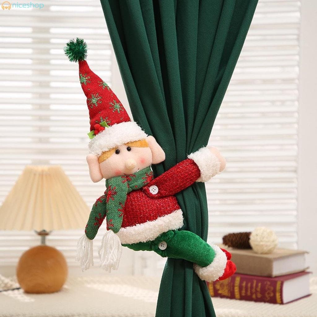 Boneca De Malha De Papai Noel De Natal-Decoração De Janela De Desenho Animado Para Férias