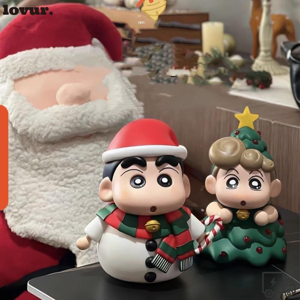 LOVUR Enfeite De Natal , Boneco De Neve Crayon Shin-chan Anime Figura Boneca , Árvore PVC Ornamento De Mesa Para Casa