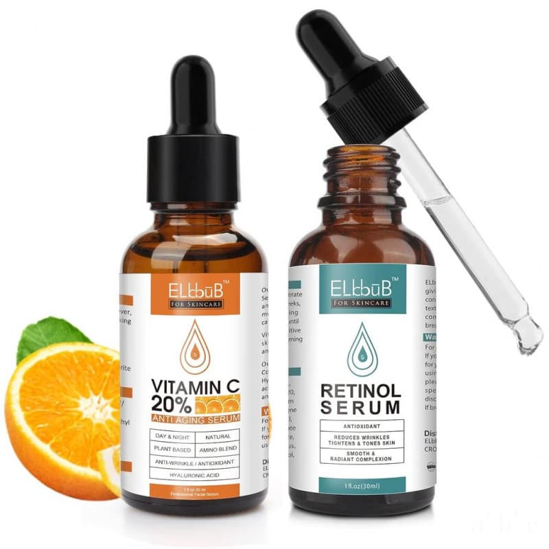 Sérum Antienvelhecimento com Vitamina C para Uso Diurno e Noturno, Sérum Facial com Retinol e Aminoácidos - Promove a Pr