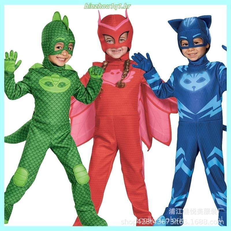Fantasia PJ Masks para Crianças de 3 a 12 Anos/Halloween/Menino/Gato 722 NZBY RDX1 I49S