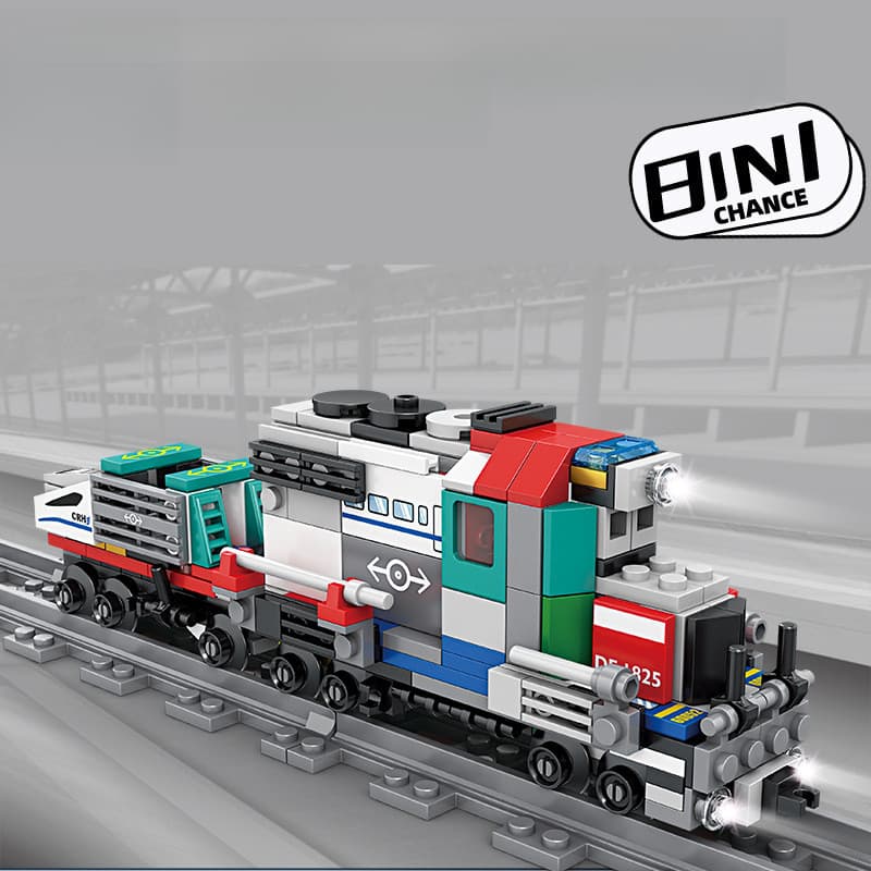 Brinquedo de Montagem de Blocos de Construção de Trem 8 em 1, Presente para Meninos
