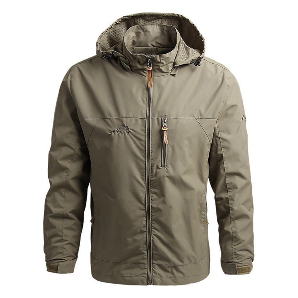 Jaqueta Corta-Vento Masculina 2025 com Capuz, Quente e Impermeável para Caminhadas e Pesca, Casacos Masculinos 8OZL 76PK