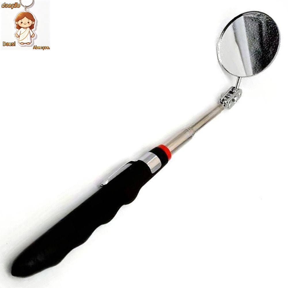Espelho Redondo , Aço Inoxidável Estende De Inspeção Telescópico De 24-73 Cm , Ferramenta Preta
