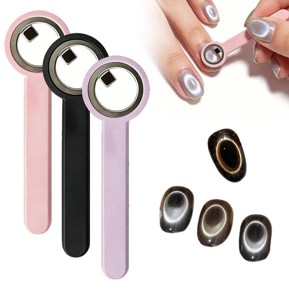 Ímã Olho de Gato para Unhas, Ferramenta Magnética de Dupla Ponta para Esmalte em Gel, Design de Ponta Francesa e Acessór