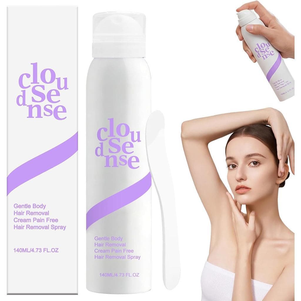 Mousse Depilatória Cloud Sense, Creme Suave para Remoção de Pelos do Corpo, Cloud Sense Sedoso e Suave, Spray Depilatóri