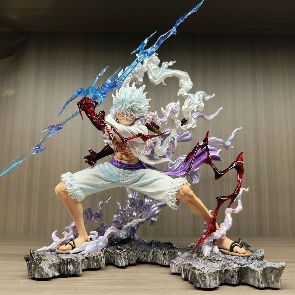 [Versão de alta qualidade] One Piece Wink Nika Hold Thunderbolt Nika Lufei Figura Decoração de brinquedo