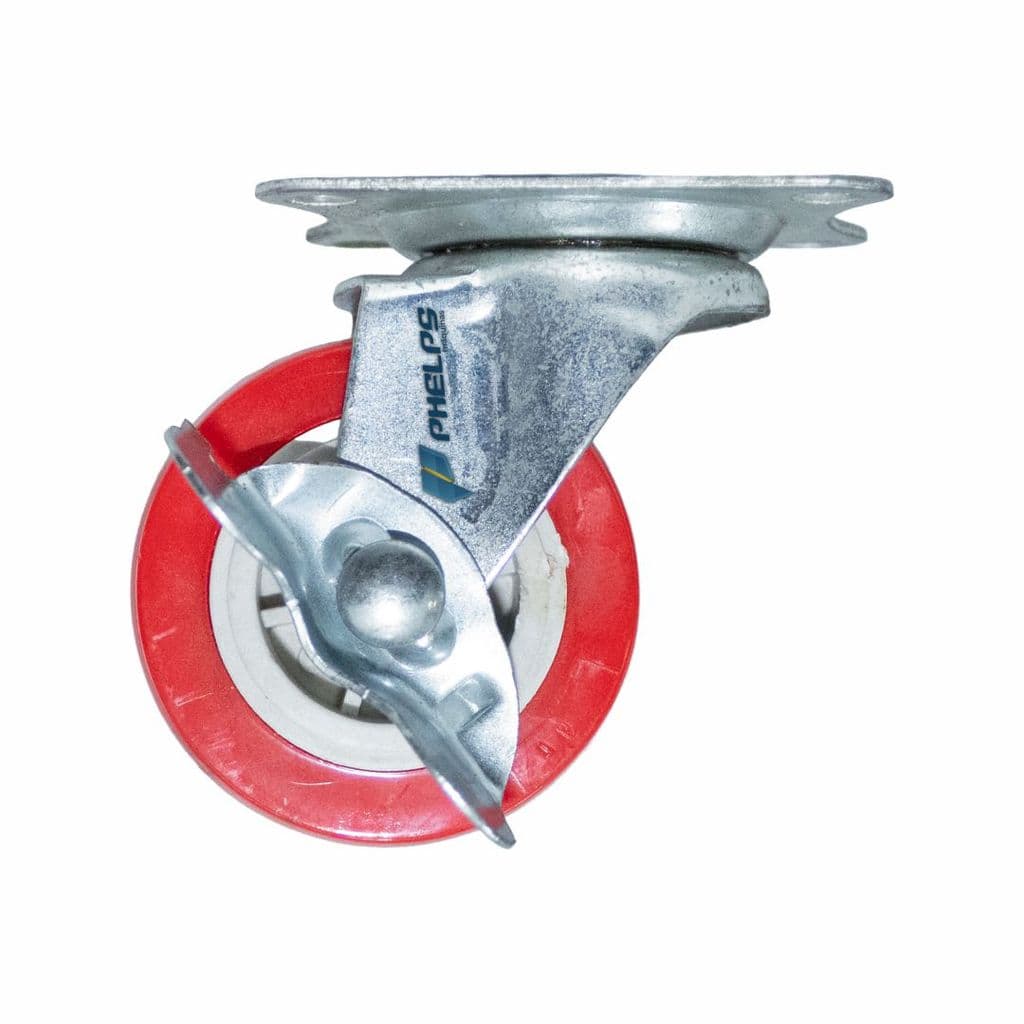 Roda Moveis PVC 2" 50mm Com Trava Anti-Risco Reforçado