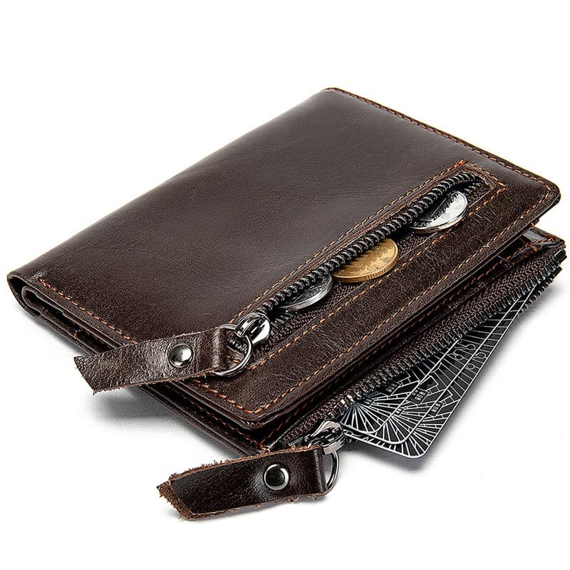 Nova carteira de couro completo carteira curta masculina Retro japonês coreano zíper 20% de desconto carteira de couro g