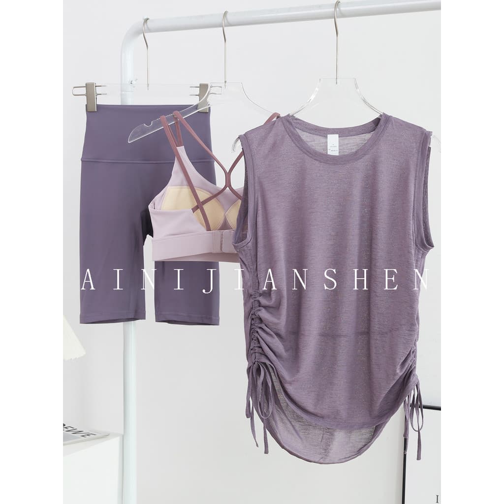 High-End correndo terno esportivo feminino verão solto de secagem rápida Yoga sem mangas blusa profissional ginásio trei