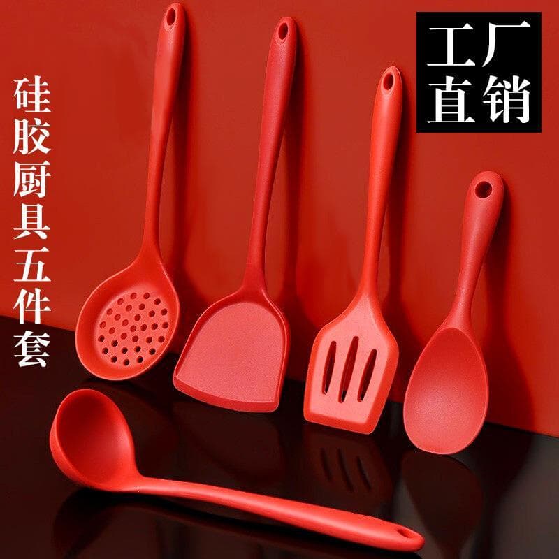 Espátula de silicone conjunto de cinco peças espátula de silicone colher de sopa cozinha multifuncional cozinhar espátul