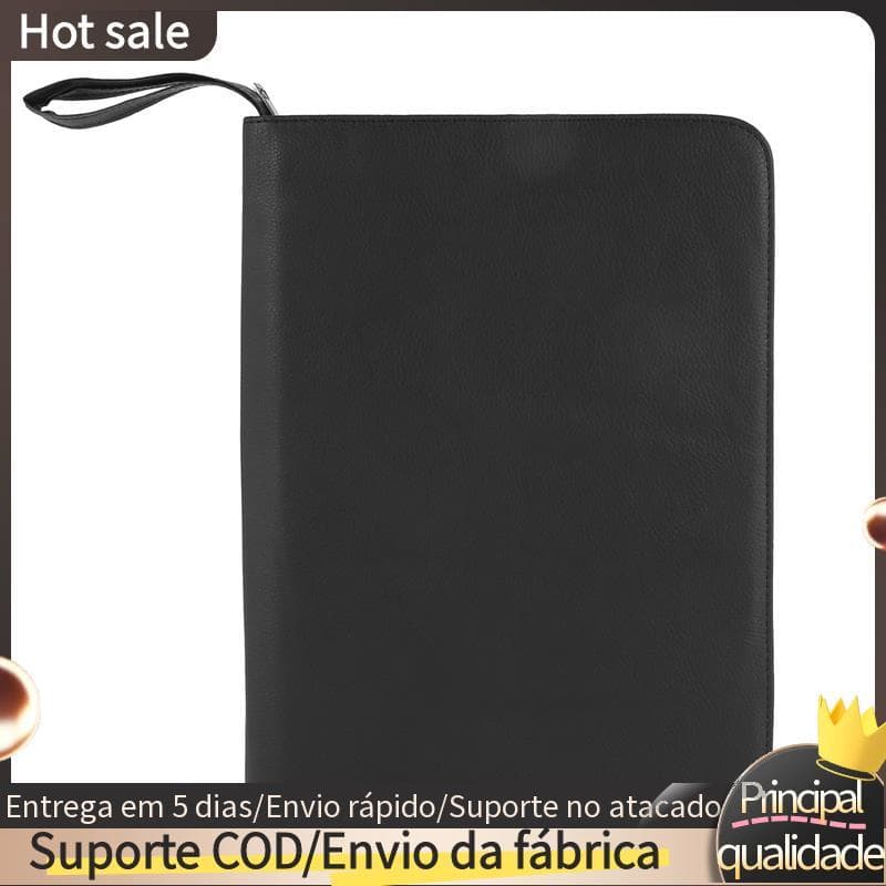 1 PC Caneta Tinteiro Preta Cor Couro PU Armazenamento Caso Suporte Para 48 Canetas