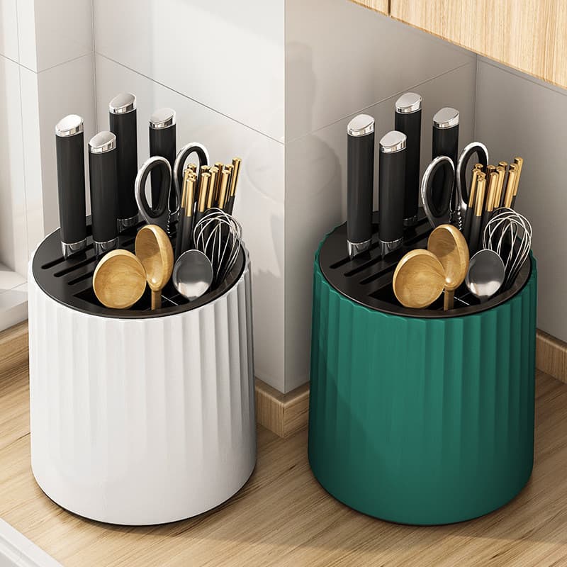 Cozinha Rotativa Faca Bloco Organizador Bancada Multi Pauzinho Titular Caixa De Armazenamento