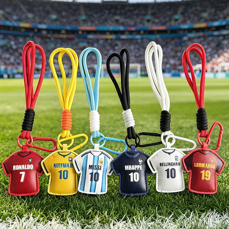 Criativo camisa de couro chaveiro pingente 2026 copa do mundo fã futebol couro casal saco pingente presente